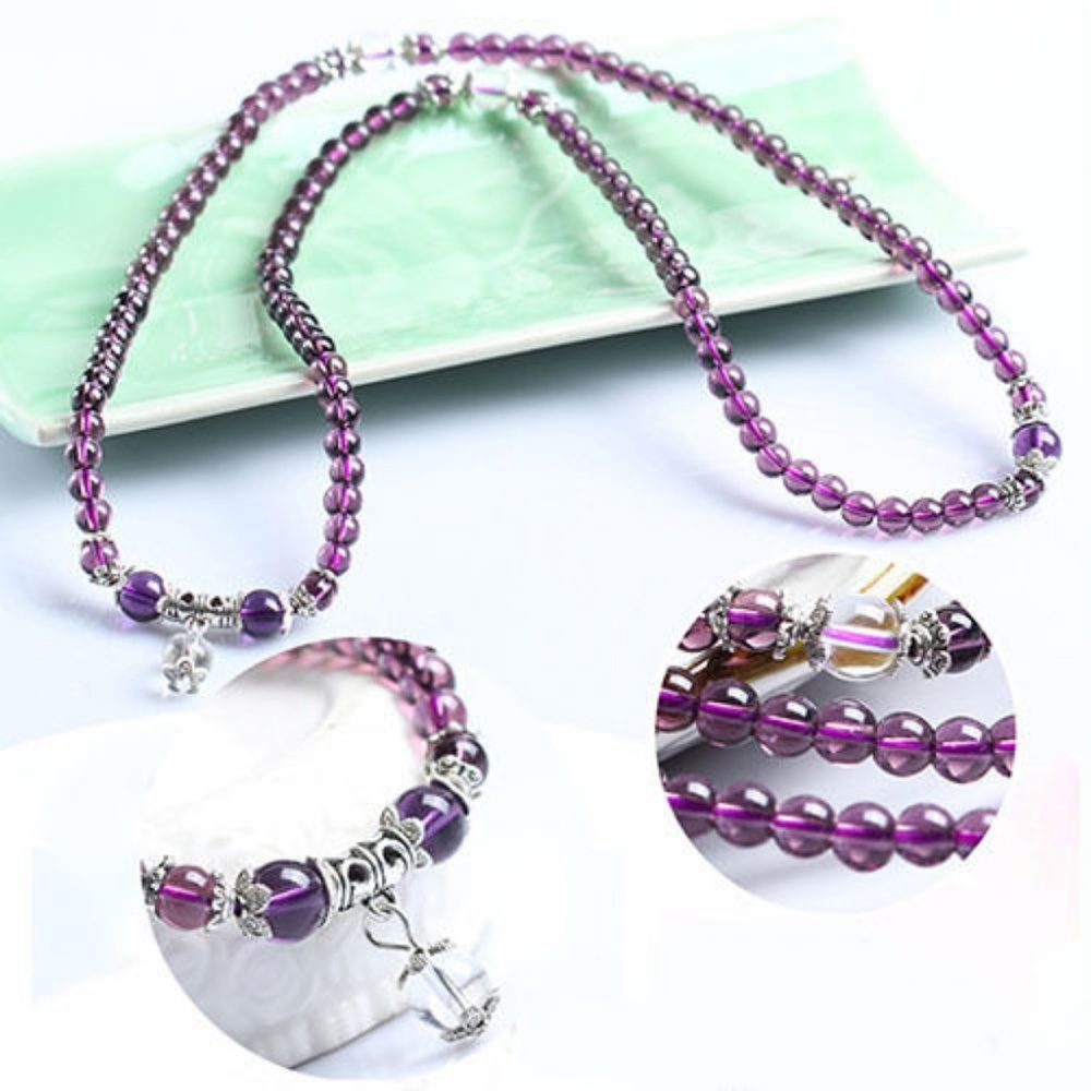 Amethyst Bead Bracelet or Necklace NWT- - Picture 3 of 3